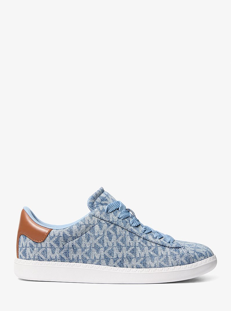 Sammy Signature Logo Print Denim Sneaker in NEW HRZN WSH | Michael Kors