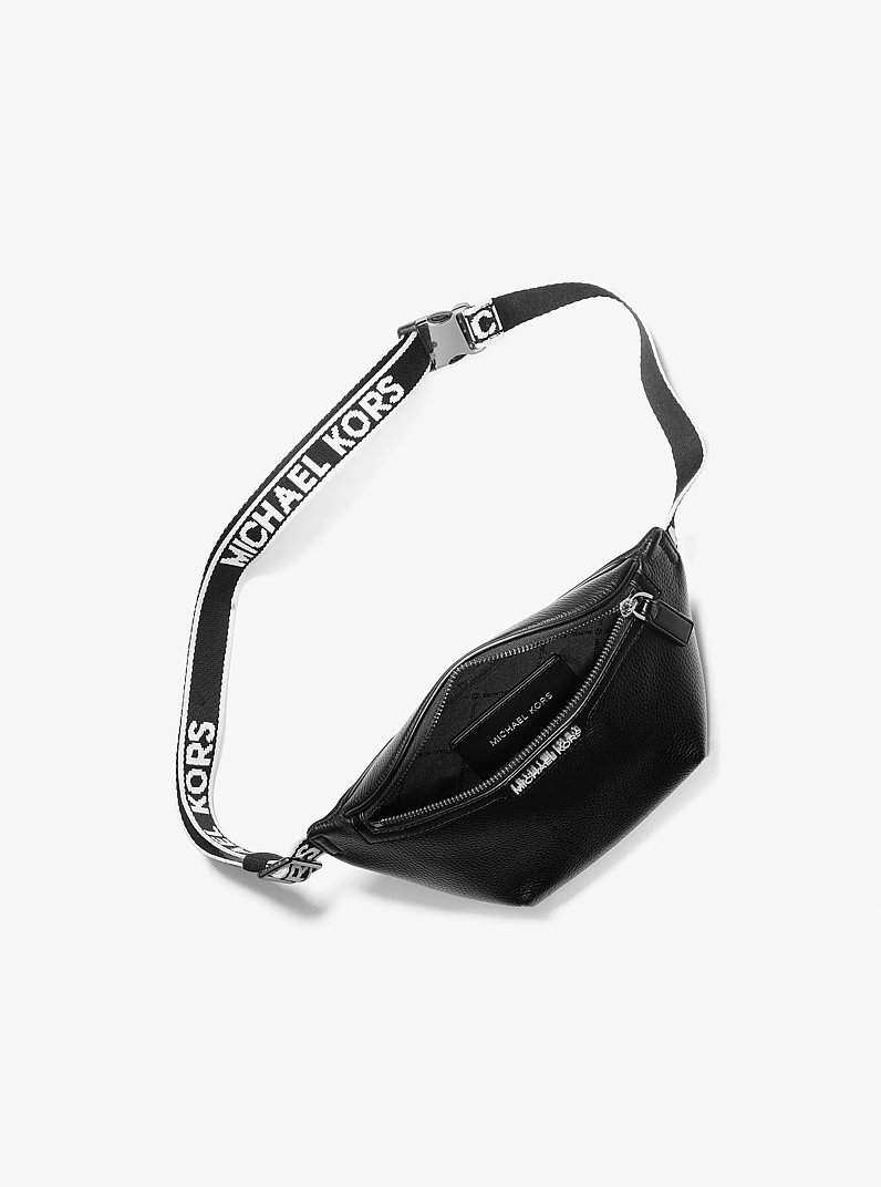 Cooper Small Leather Sling Pack in BLACK | Michael Kors