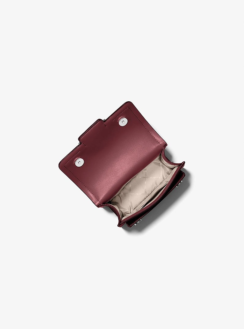 Heather Extra-Small Logo Crossbody Bag in MERLOT | Michael Kors