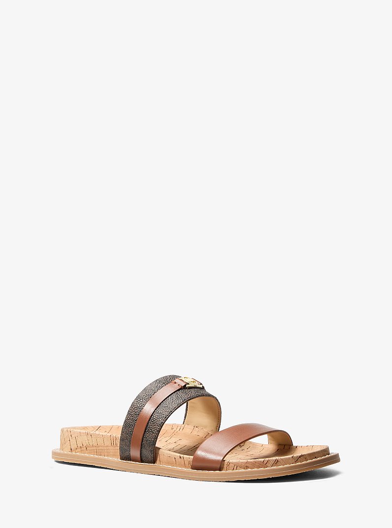 Sandalo basso Mandy con logo in MARRONE/CUOIO | Michael Kors