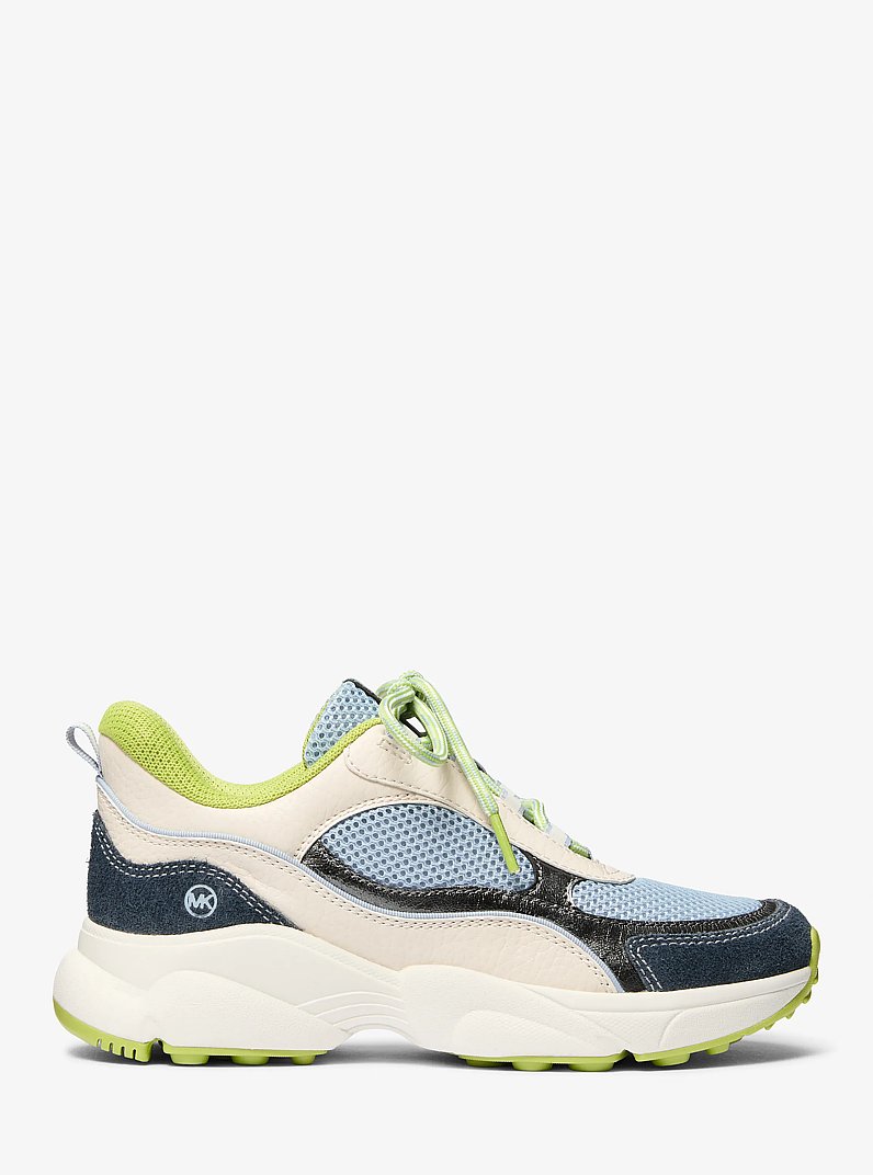 Katrina Mixed-Media Trainer in PALE BLUE MULTI | Michael Kors
