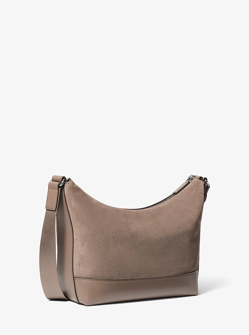Cooper Suede Crossbody Bag in MUSHROOM | Michael Kors
