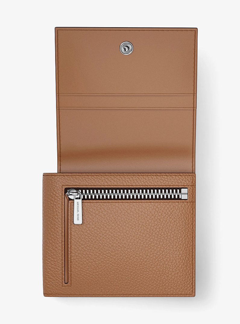 Hudson Pebbled Leather Wallet in LUGGAGE | Michael Kors