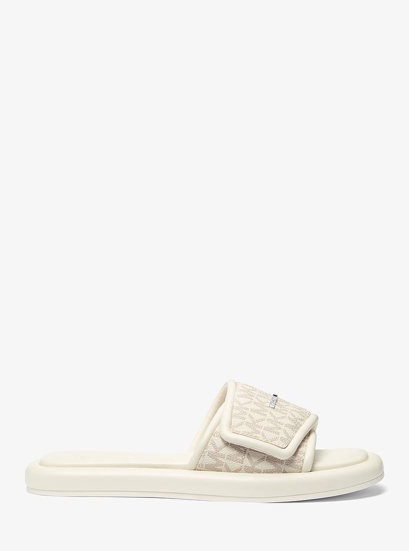 Suki Signature Logo Slide Sandal in VANILLA | Michael Kors