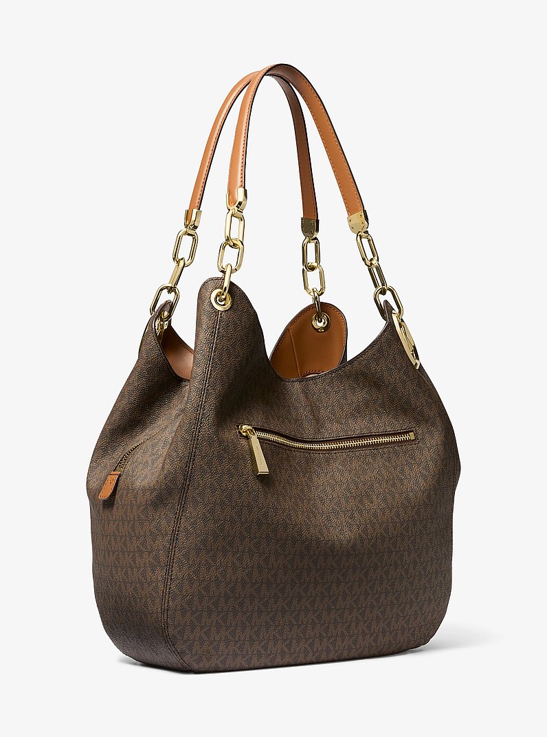 Bolso de hombro Lillie grande con logotipo in MARR&Oacute;N/BELLOTA | Michael Kors
