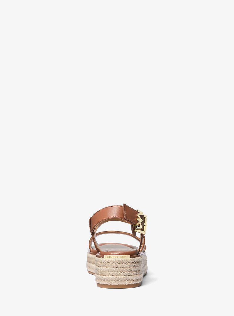 Lynn Leather Platform Espadrille Sandal in LUGGAGE | Michael Kors