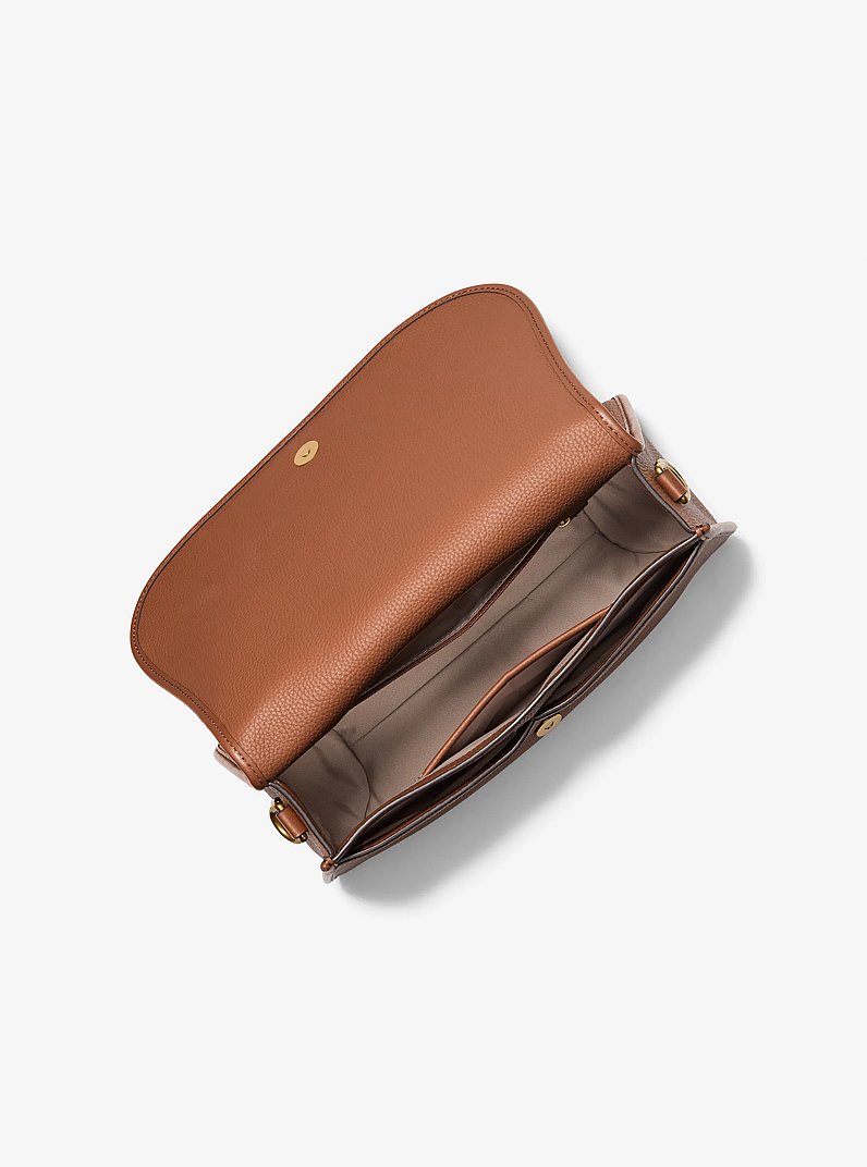 Holmes Medium Pebbled Leather Convertible Messenger Bag in LUGGAGE | Michael Kors