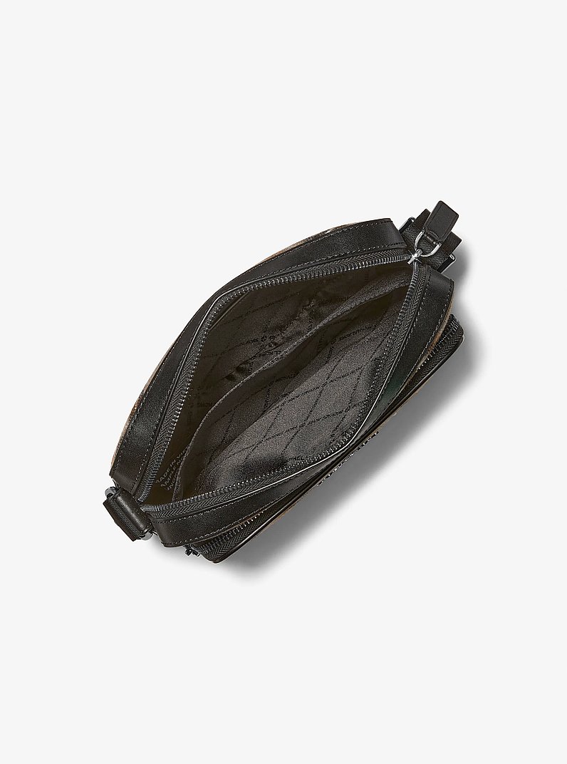 Cooper Plaid Wool Blend Flight Bag in MUSHROOM | Michael Kors