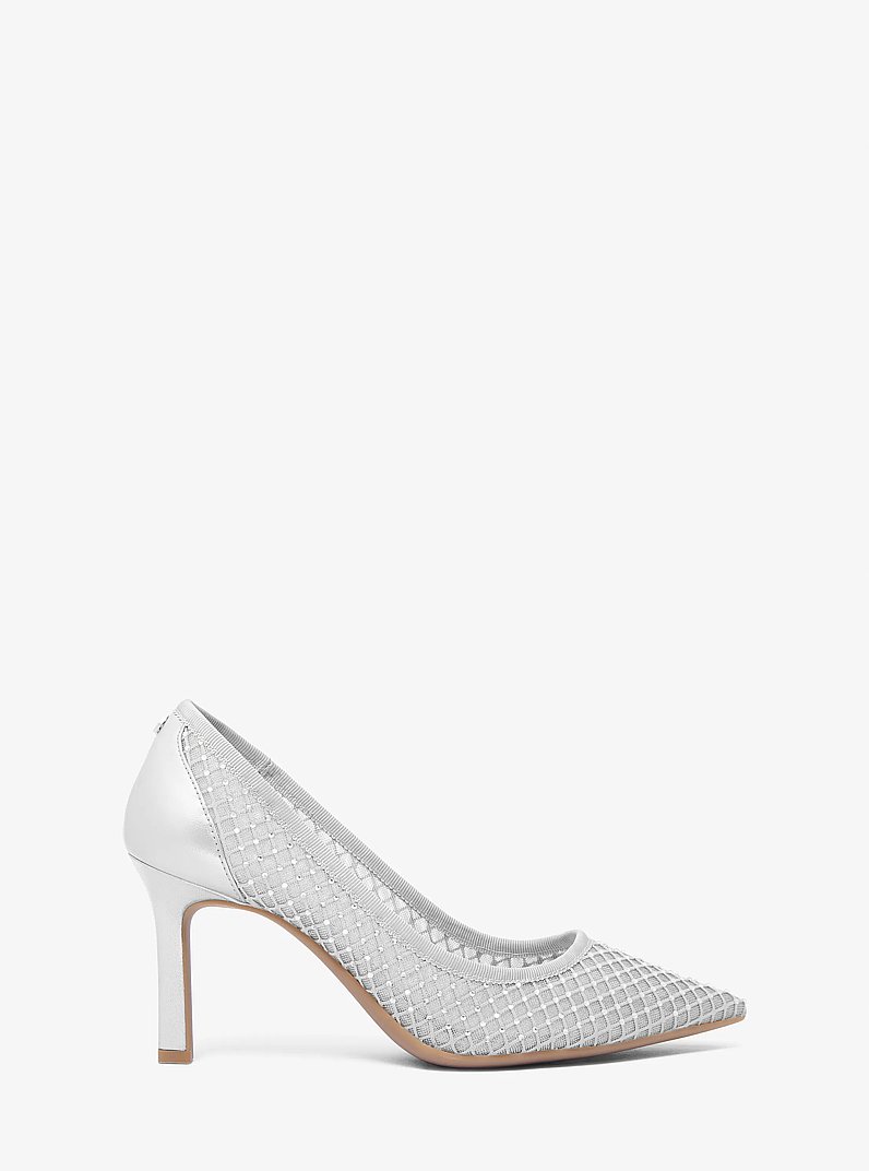 Willa Embellished Mesh Pump in SILVER | Michael Kors