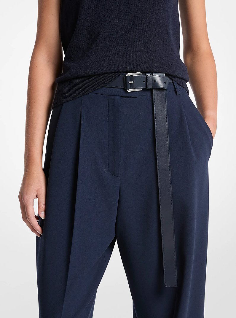 Jodi Leather Trouser Belt in MIDNIGHT | Michael Kors