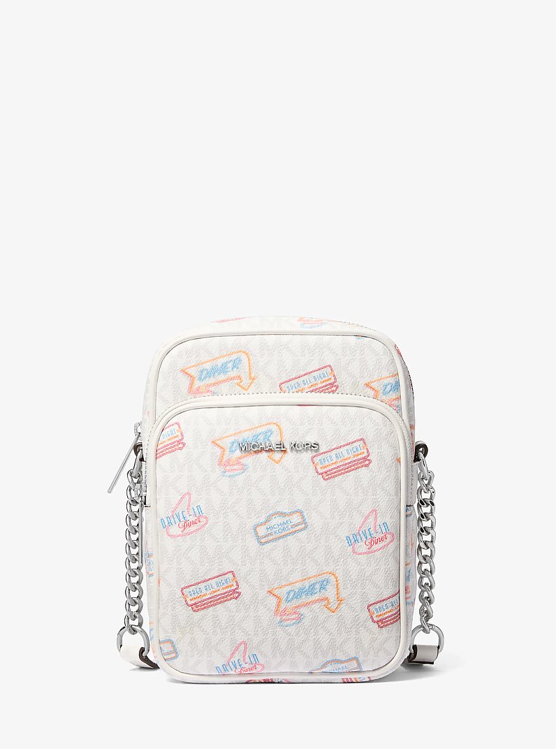 Bandolera Jet Set mediana con estampado del logotipo exclusivo in BLANCO INTENSO | Michael Kors