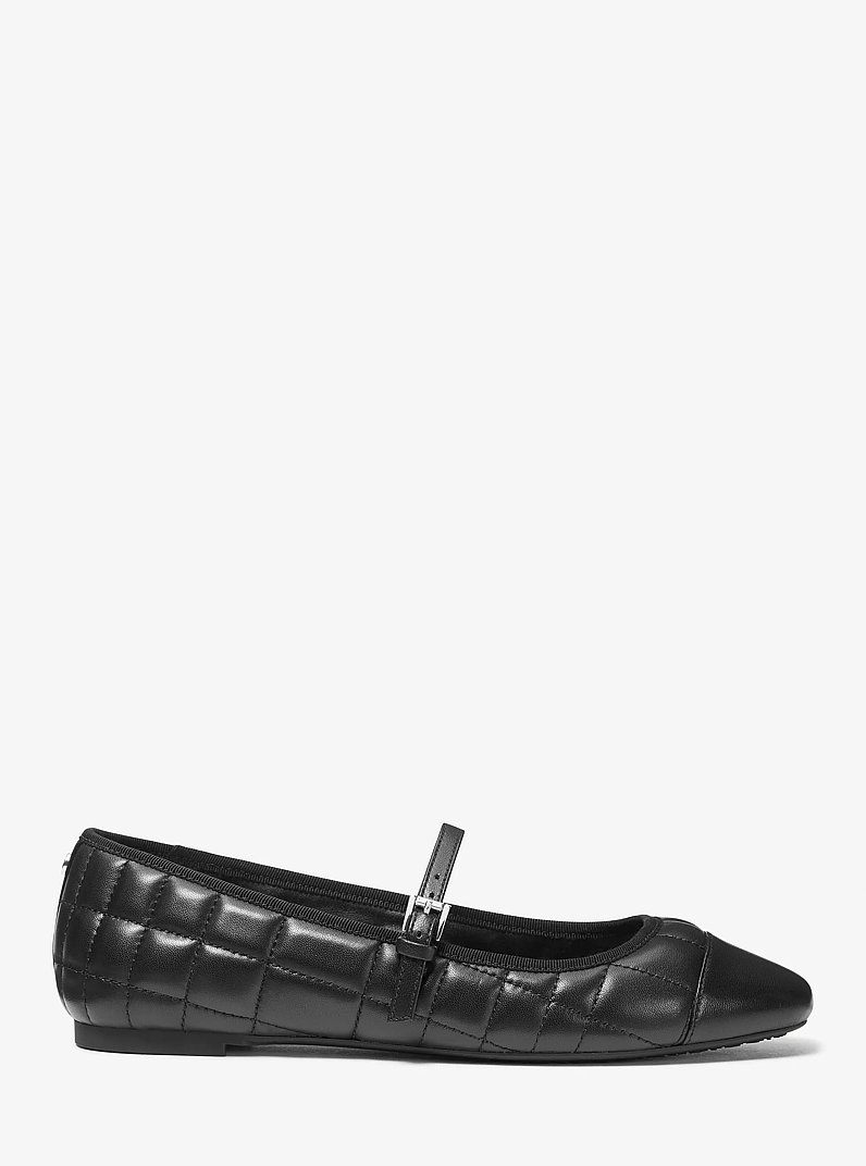 Mae Quilted Leather Ballet Flat in BLACK | Michael Kors