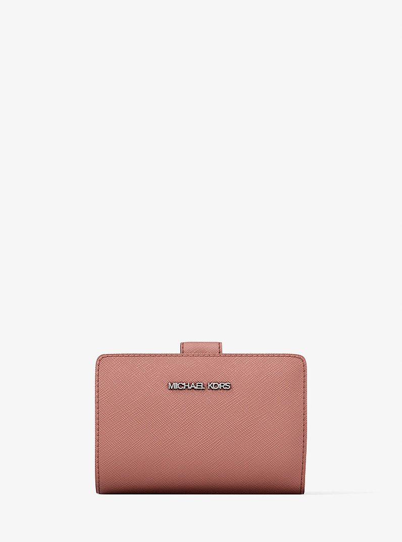 Cartera mediana de piel saffiano in SUNSET ROSE | Michael Kors