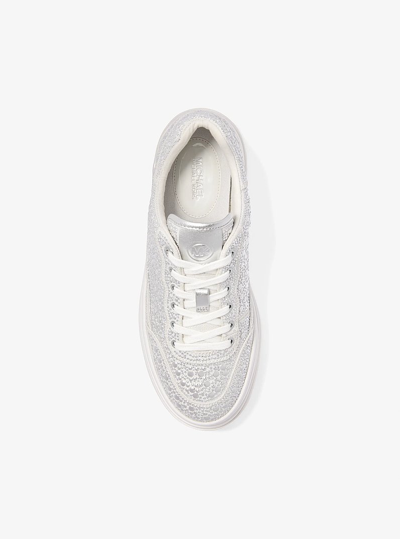Sneaker Hayes in misto lino con plateau e borchie