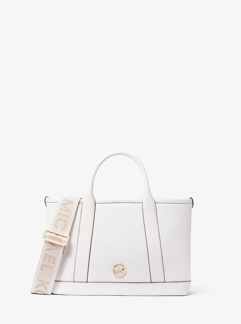Borsa a mano Luisa piccola in pelle martellata in BIANCO OTTICO | Michael Kors