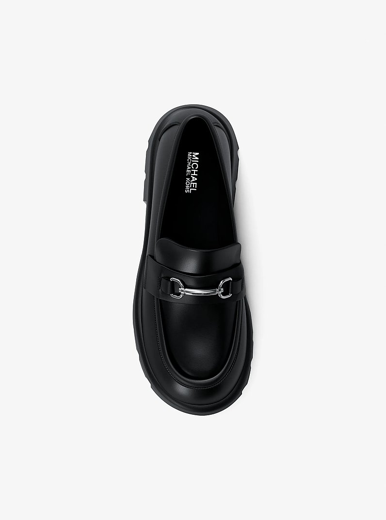 Carson Leather Platform Loafer in BLACK | Michael Kors