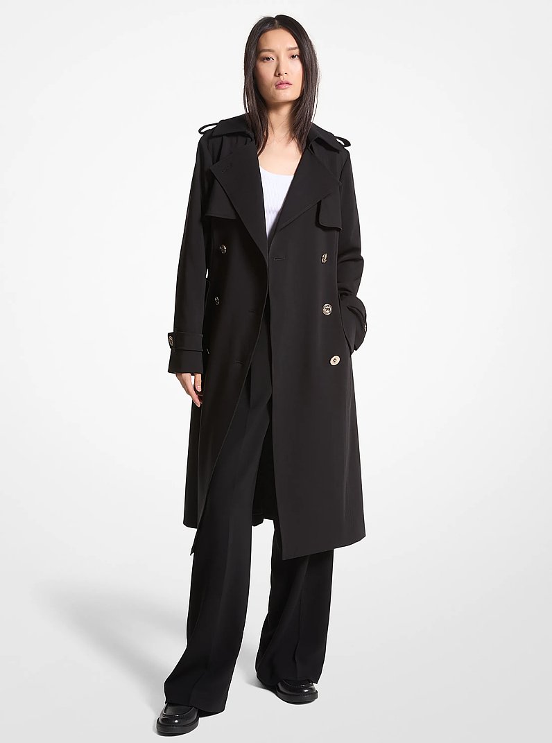 Woven Trench Coat in BLACK | Michael Kors