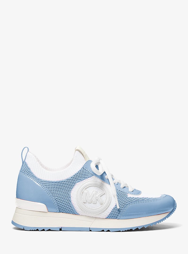 Jenkins Two-Tone Stretch Knit Trainer in LIGHT SKY | Michael Kors