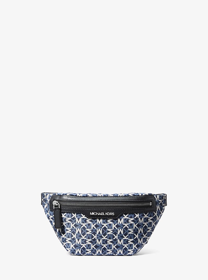 Lautner Mini Logo Print Sling Pack in NAVY | Michael Kors