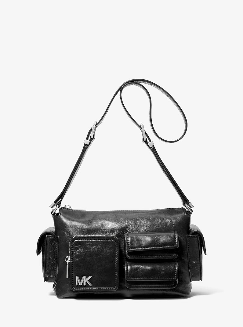 Dakota Medium Leather Shoulder Bag in BLACK | Michael Kors