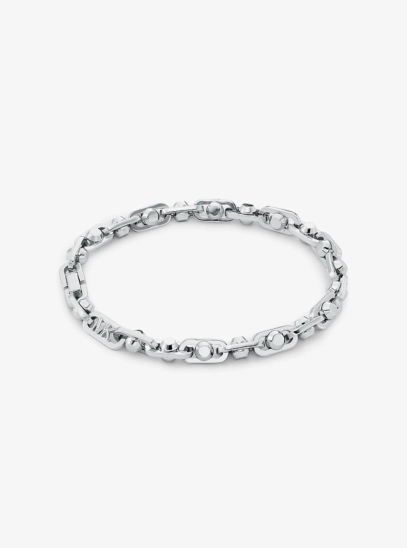 Astor Link Large Precious Metal-Plated Brass Bracelet in SILVER | Michael Kors