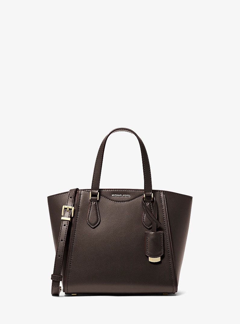 Taryn Small Leather Convertible Crossbody Bag in CHOCOLATE | Michael Kors