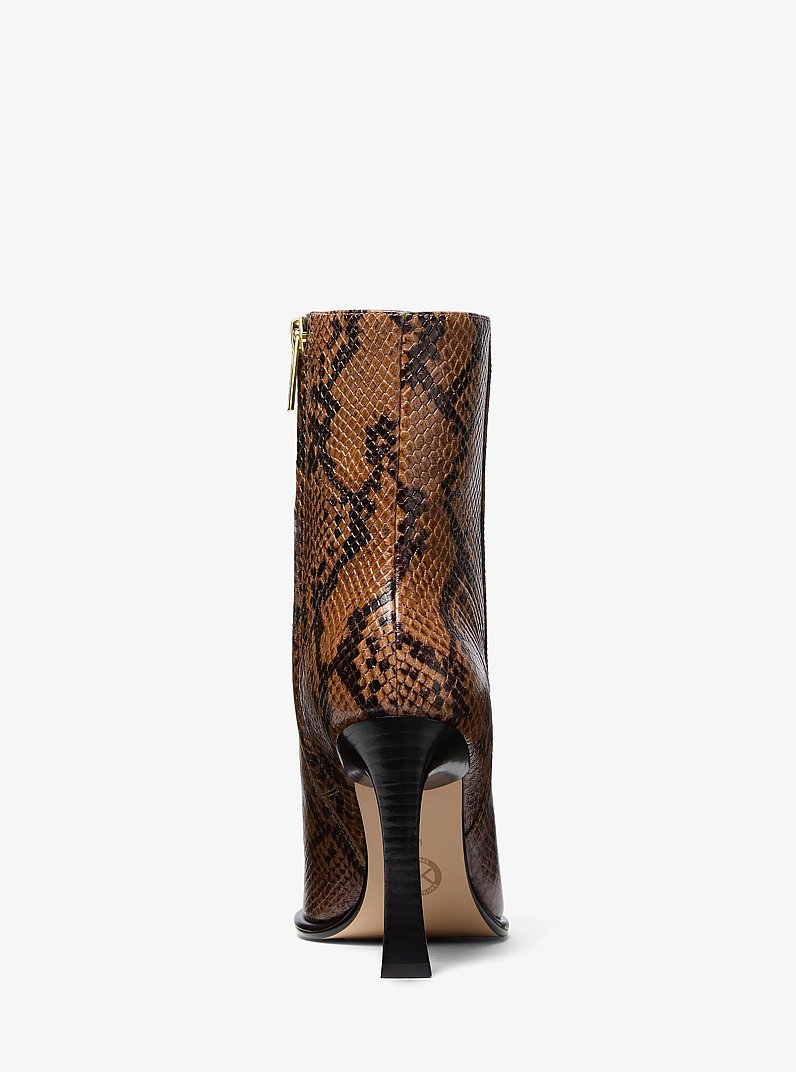 Stiefel Kelsea aus Leder mit Schlangenpr&auml;gung