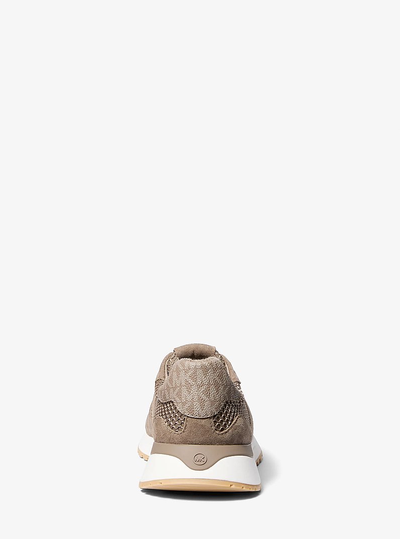 Dax Mixed-Media Trainer in MUSHROOM | Michael Kors