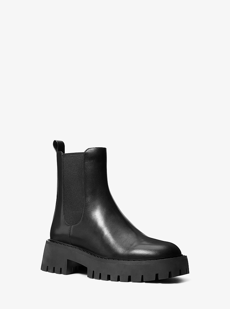 Asher Leather Lug Boot in BLACK | Michael Kors