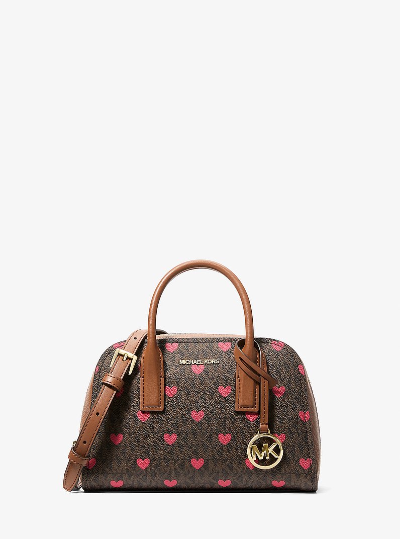 Ashton Small Printed Signature Logo Messenger Bag in BROWN | Michael Kors