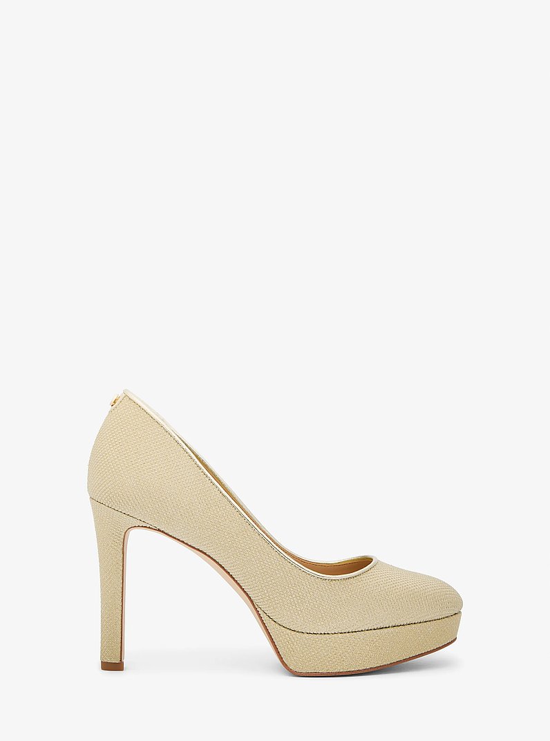 Plateau-Pumps Chantal aus glitzerndem Mesh im Kettendesign