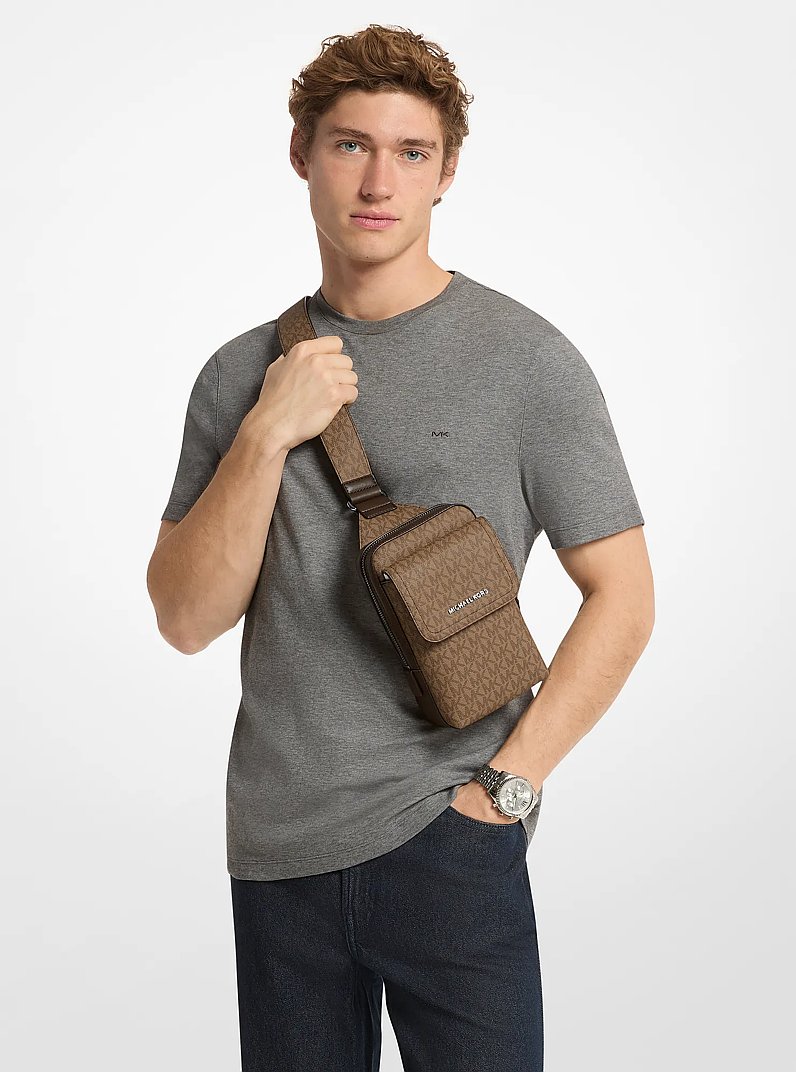 Hudson Signature Logo Sling Pack in HUSK | Michael Kors