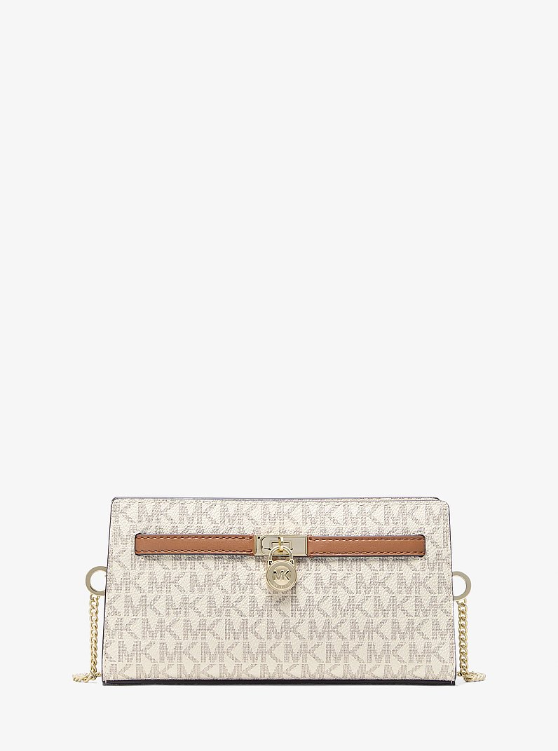 Borsa a tracolla Hamilton Moderne convertibile extra-small con logo in VANIGLIA/GHIANDA | Michael Kors