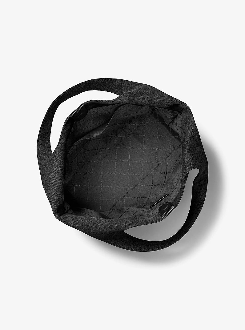 Cooper Medium Denim Tote Bag in BLACK WASH | Michael Kors