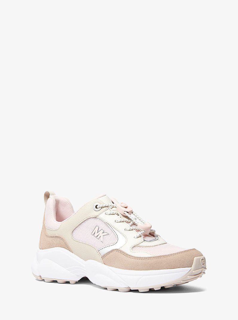 Jett Mixed-Media Trainer in POWDER BLUSH | Michael Kors