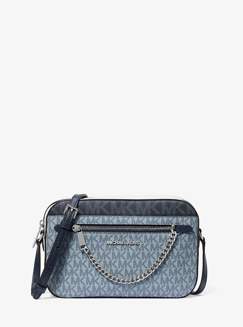 Jet Set Large Signature Logo Crossbody Bag in ADMIRL MULTI | Michael Kors