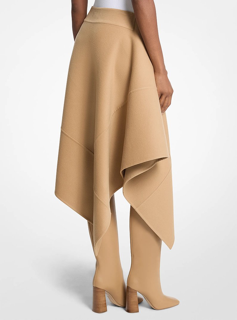 Falda asim&eacute;trica en lana in BEIGE INTENSO | Michael Kors