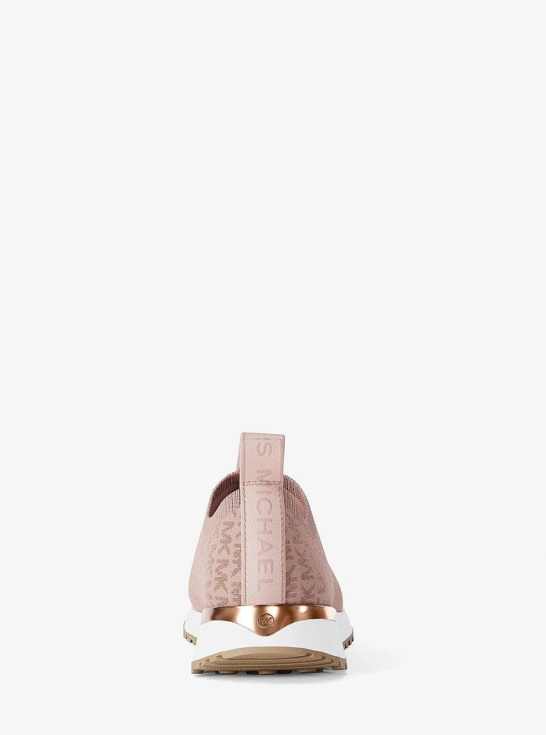 Bodie Metallic Logo Knit Slip-On Sneaker in POWDER BLUSH | Michael Kors