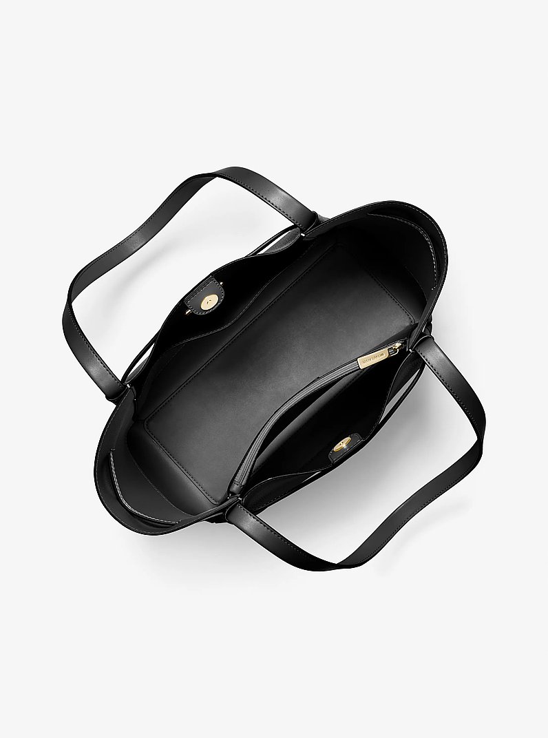 Reed Large Pebbled Leather Tote Bag in BLACK | Michael Kors