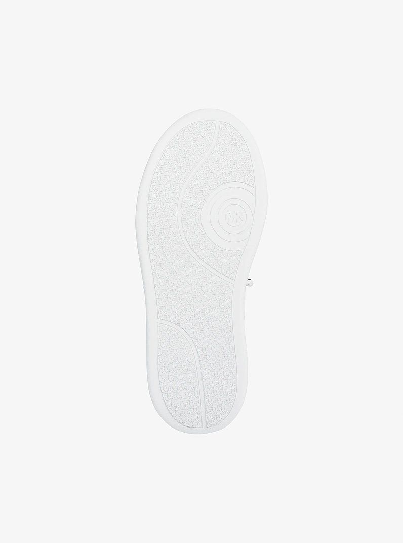 Hayes Embellished Leather Platform Sneaker in OPTIC WHITE | Michael Kors