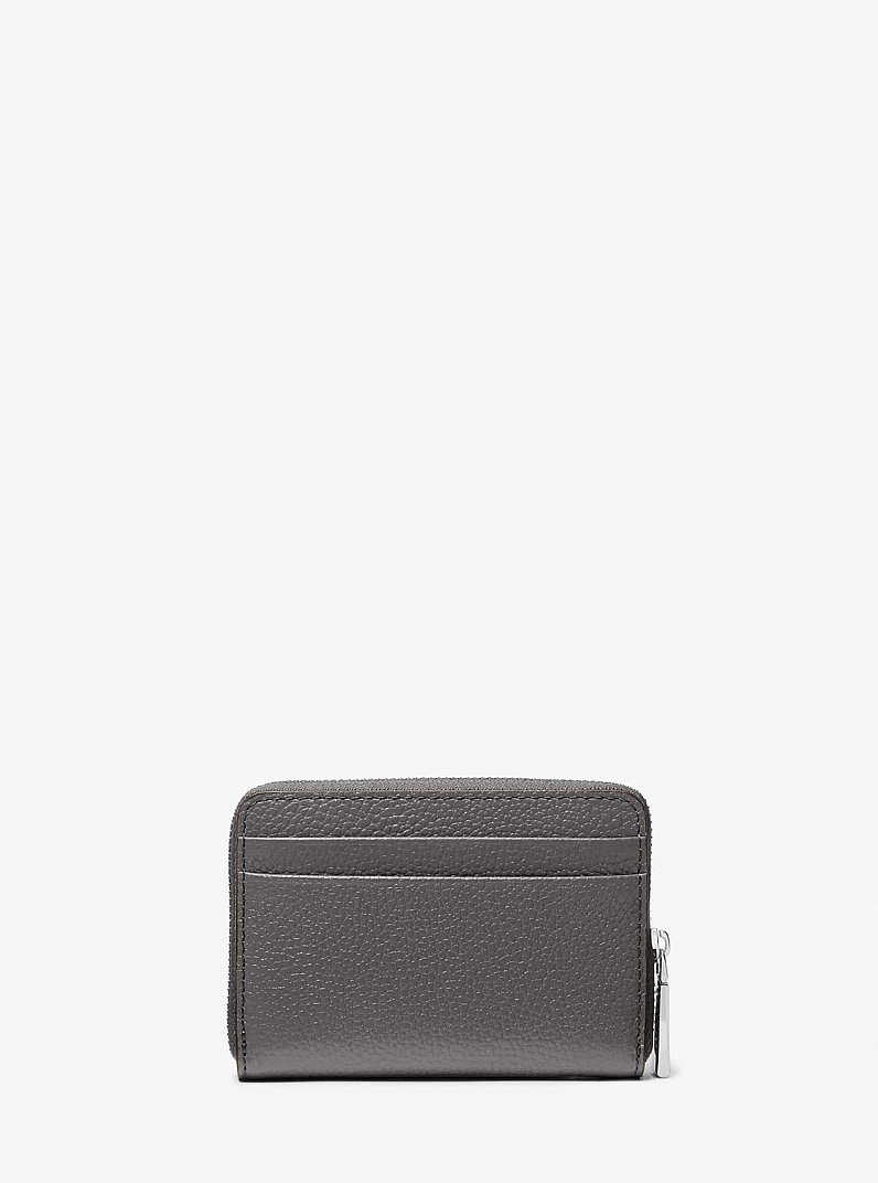 Jet Set Small Pebbled Leather Zip-Around Card Case in SLATE | Michael Kors