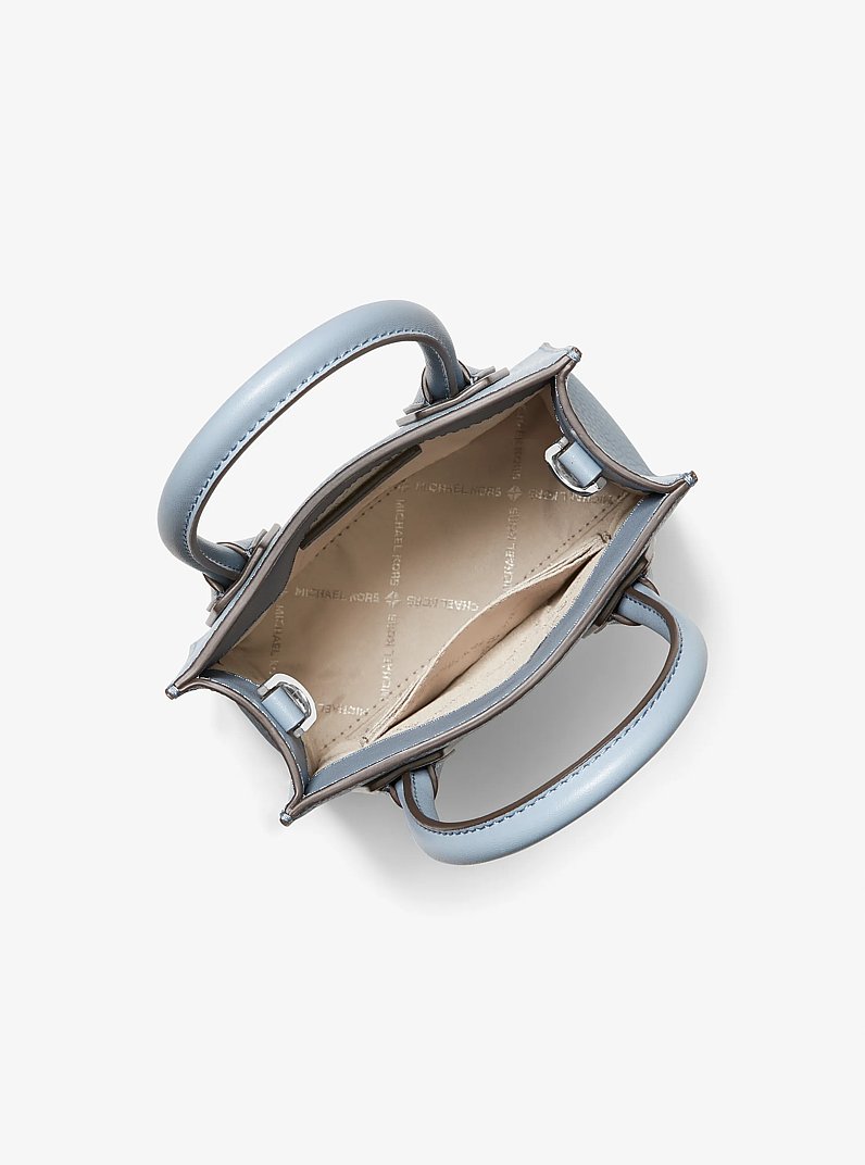 Mercer Extra-Small Pebbled Leather Crossbody Bag in PALE BLUE | Michael Kors