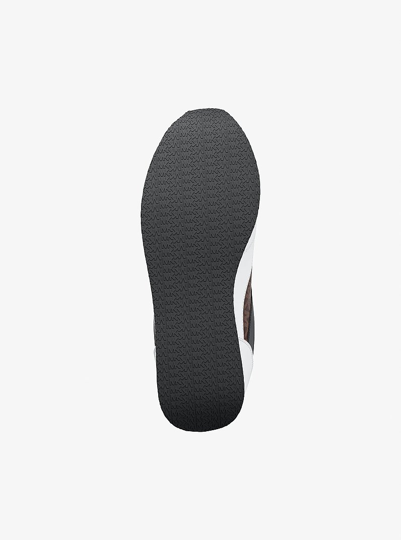 Sneaker Cindy aus glattem Material und Signature-Logostoff in BRAUN MULTI | Michael Kors
