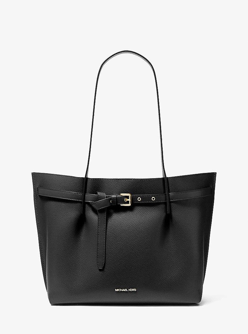 Bolso tote Emilia grande de piel granulada in NEGRO | Michael Kors