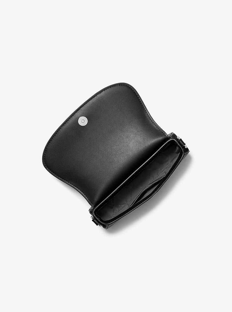 Mila Small Leather Convertible Crossbody Bag in BLACK | Michael Kors