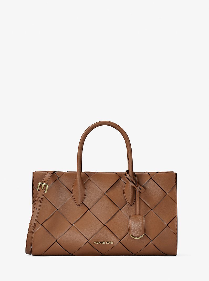 Gewebte Henkeltasche Mirella Medium in LUGGAGE | Michael Kors