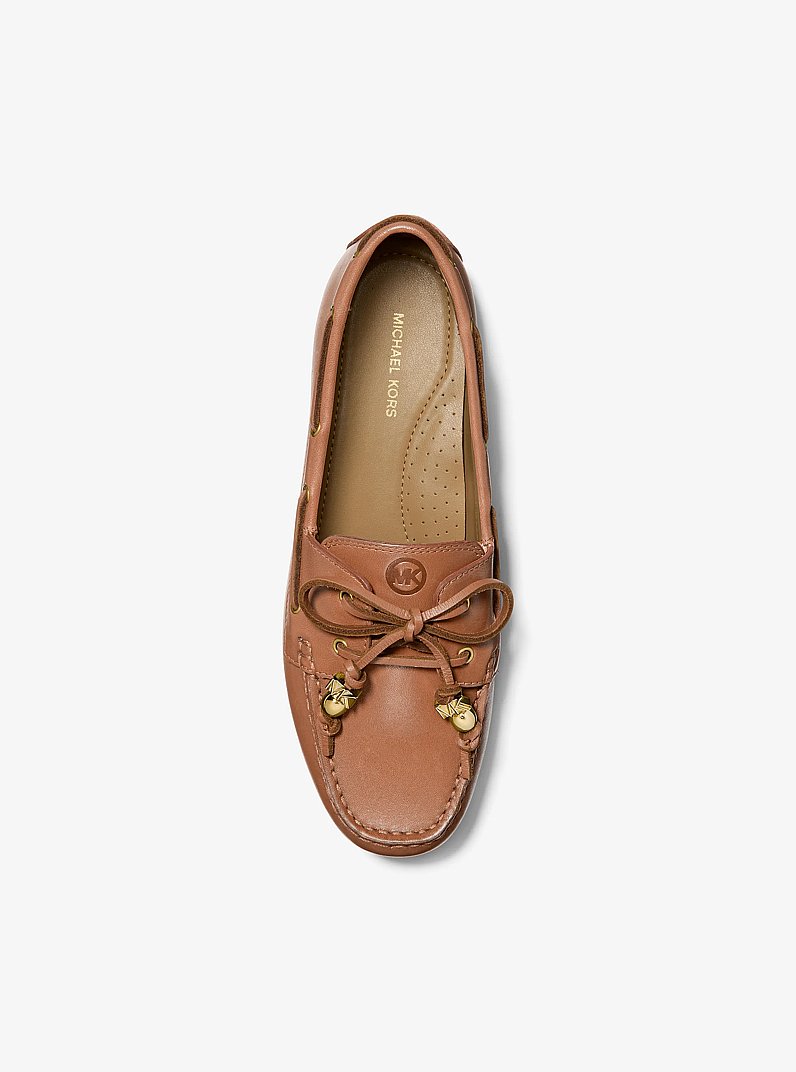 Fallon Leather Moccasin in LUGGAGE | Michael Kors