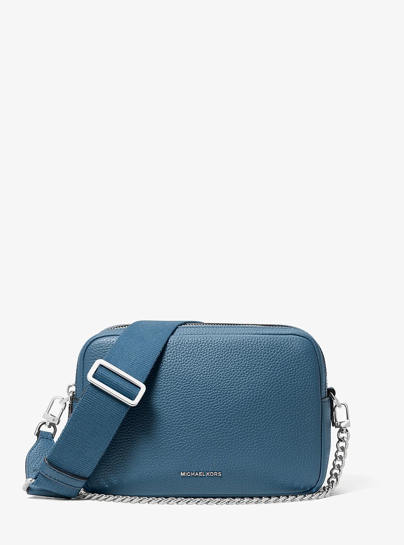 Bryant Medium Pebbled Leather Camera Crossbody Bag in DK CHAMBRAY | Michael Kors