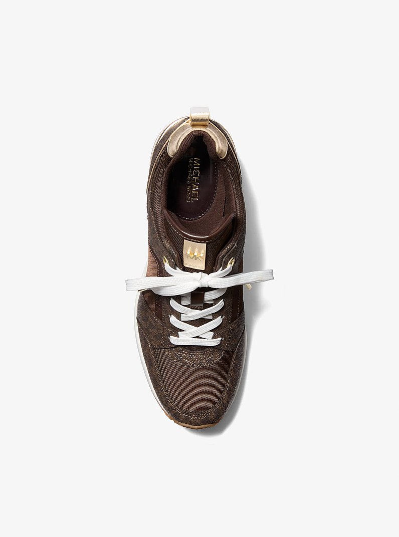 Georgie Signature Logo Trainer in BROWN | Michael Kors