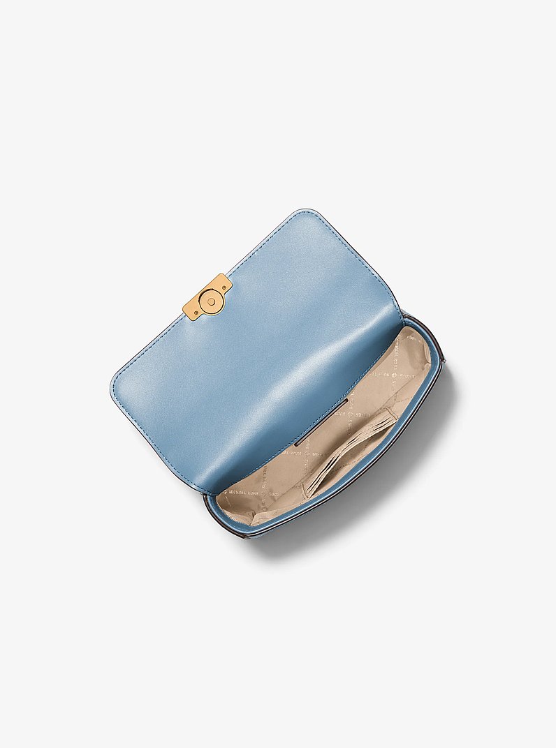 Tribeca Small Studded Suede Shoulder Bag in CHAMBRAY | Michael Kors